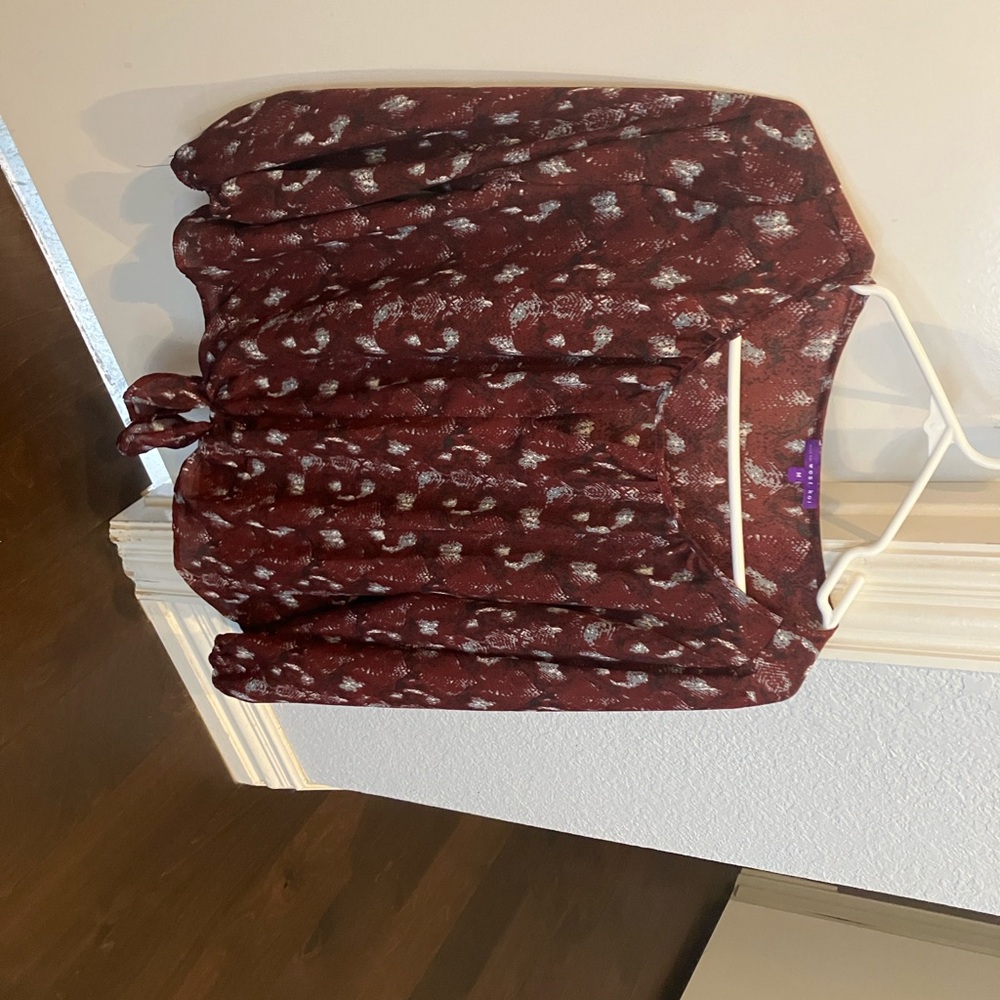 West Kei Maroon Floral Top